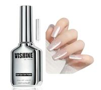 Vishine 16ml Glassy Cat Eye Gel Nail Polish, Holographic Glitter Gel Polish with Magnet Reflective Translucent Icy Silver #411