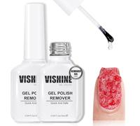 Vishine 2PCS Gel Nail Polish Remover, Gel Polish Remover for Nails, No Need for Foil, Quick & Easy Polish Remover In 2-3 Minutes, No Need Soaking Or Wrapping 16ml