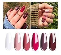 Vishine 6 Pcs Soak Off Gel Nail Polish Set Yellow Peachy Spring Summer Color Nail Gel Polish Series Nail Varnish Starter Kit