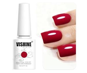 Vishine 8ml Gelpolish Lacquer Shiny Color Soak Off UV LED Gel Nail Polish Manicure Bright Red #1535