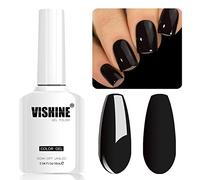 Vishine Black Gel Nail Polish, 16ml Soak Off Gel Polish UV LED Lamp Cure Nail Art DIY Manicure at Home, Pure Black M109