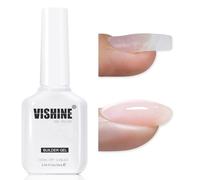 Vishine Builder Gel For Nails, 8-in-1 Jelly Milky Pink Gel Polish Rubber Base Gel Polish For Nail Thickening, LED Nail Lamp Cured Strengthener Extension Color Base in A Bottle E054