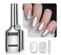 Vishine Cat Eye Gel Nail Polish - 16ml Glitter Holographic Gel, Reflective Translucent UV Gel for Nail Art, Silver Dust (H003)