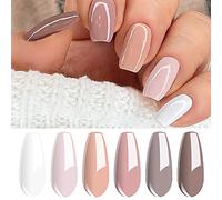 Vishine Gel Nail Polish Kit - 6 Colors Classic Nudes Series Natural Skin Tone, Trendy Pigmented Daily Nail Gel Shades Nail Art at All Seasons