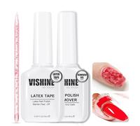 Vishine Gel Nail Polish Remover Kit - Gel Polish Remover and Latex Tape Peel Off Liquid, Gels Removers for Nails in 3-5 Minutes, remover Kit Cuticle Guard for Nail Art Liquid Latex Barrier Protector
