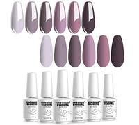 Vishine Gel Nail Polish Set- Nude Gray Series 6 Colors Nail Art Gift Box Soak Off UV LED Gel Polish Starter Kit 8ml