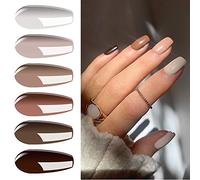 Vishine Gel Nail Polish Set of 6 Nude Beige Colors UV LED Soak Off Gel Nail Polish Set Nail Art Gift Starter Kit 8ml
