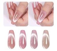 Vishine Glitter Galaxy Cat Eye Gel Nail Polish Set of 4 Colors with Magnet for Holographic Cat Eye, Salon Gel Manicure and Nail Art DIY at Home 8ml