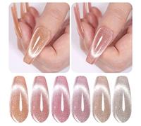 Vishine Holographic Glitter Cat Eye Gel Polish UV LED Soak Off Nail Polish Home DIY Manicure Nail Salon Varnish Set of 6 Colors with Free Magnet 8ml
