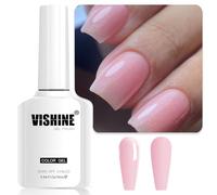 Vishine Jelly Glitter Gel Polish Pink Nude Gel Nail Polish Sheer Neutral Translucent Nail Polish Holographic Nail Gel Shimmer for Nail Art DIY Manicure and Pedicure at HomeE029