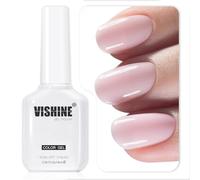 Vishine Jelly Milky Pink Gel Nail Polish, 16ml Sheer Translucent Baby Pink Soak Off Gel Polish, UV LED Light Cure for Nail Art DIY at Home, Milky LightPink E078