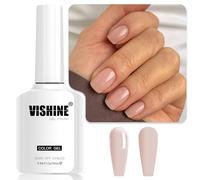 Vishine Jelly Nude Gel Nail Polish 16ml Sheer Neutral Nude Translucent Soak Off Gel Polish UV LED Nail Lamp for Nail Art DIY Color E019
