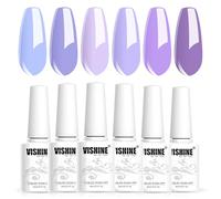 Vishine Lavender Gel Nail Polish, 6 Colors Gel Nail Polish Lilac Baby Purple Violet Color Soak Off UV LED Nail Gel Polish Nail Art Starter Manicure Salon DIY at Home