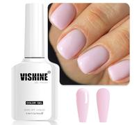 Vishine Neutral Gel Nail Polish 16ml Pastel Pink Jelly Gel Polish Nude Color Translucent Nail Gel Soak Off UV LED Nail Lamp Jelly Sheer Gel Polish Nail Art Gel E024
