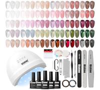 Vishine UV LED Nail Lamp Gel Nail Polish Set with 32 Colors & 4 Bottles of Base and Glossy Matte Top Coat Soak off Gel Nail Set Suitable for All Seasons Gifts