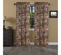 VISI-ONE Realtree Max 4 Camouflage Rod Pocket Window Curtains, Set of 2 Panels (42"x87" Inch) - Camo Drapes in Forest and Rustic Theme, Perfect for Bedroom, Farmhouse, Living Room, Cabin, and Kitchen