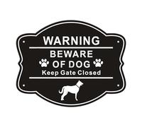 Visibility Dog Caution Sign Aluminum Weather Resistant Warning Plaques for Garden Gate Fence Protective Metal Beware of Dog Sign
