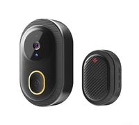 Visible Doorbell, Smart WiFi Video Doorbell 1080P Camera With Vision Two-Way Audio IP65 Waterproof Wireless Security Bell Intercom System, White Black(Black)