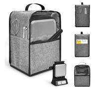 Visible Dust Cover Compatible with BW1001 BW1000C Waffle Maker Protective Cover with Top Handle and Pocket Fits Waffle Iron, Pour Cup, Tongs or Other Kitchen Accessories(grey)