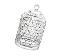 Visible Glass Syrup Server for Tea Station Setup, Lidded Honeycomb Jar with Rest Opening for Syrup and Breakfast Table Use At Home Glass Jar Clear Condiment Honeycomb Dipper Rest Opening Breakfast Tea