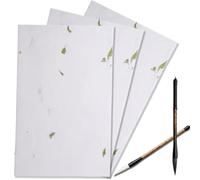 Visible Leaves Fiber Paper Handmade, Recycled Rice Papers, for Writing, Painting, Card Making, DIY Crafts