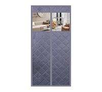 Visible Magnetic Thermal Insulated Door Curtain Heavy Duty Windproof Blanket for Cold Weather Magnetic Closure 80x200cm 90x210cm 100x220cm Grey (110x200cm)