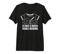 Visible Mending Fix What is Broken Sewing Art Premium T-Shirt