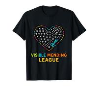 Visible Mending League sashiko Heart Patch for Makers Circle T-Shirt