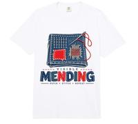 Visible Mending Patch Stitch Repeat Textile Craft Stitching Comfort Colors Adult Heavyweight T-Shirt