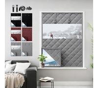 Visible Thermal Blanket Thermal Window Insulation Kit for Winter, Waterproof Winterizing Oxford Cloth Insulated Cover Grey/Black/Coffee Reusable Insulated Window Curtain(Grays,75x210cm)