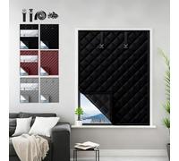 Visible Thermal Blanket Thermal Window Insulation Kit for Winter, Waterproof Winterizing Oxford Cloth Insulated Cover Grey/Black/Coffee Reusable Insulated Window Curtain(Black,75x210cm)