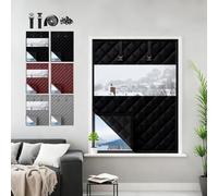 Visible Thermal Blanket Thermal Window Insulation Kit for Winter, Waterproof Winterizing Oxford Cloth Insulated Cover Grey/Black/Coffee Reusable Insulated Window Curtain(Blacks,70x160cm)