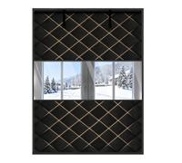 Visible Thermal Window Insulation Kit Cotton Winters Window Insulation Cover Winterizing Insulated Windows Curtain for Bedroom Attic RV Garage 51x51cm-201x300cm(Black,51x79in/130x201cm)