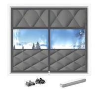 Visible Window Insulation Kit for Winters 50/70/100/120/160cm Reusable Cotton Layer Thermal Window Cover Winterizing Windproof Warm Insulated Curtains with Zipper Black/Grey/Coffee(Gray)