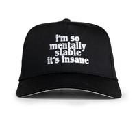 Visibly Toxic I'm So Mentally Stable It's Insane Hat, Funny Hat, Funny Gifts, Sports Baseball Cap, Casual Adjustable Size, Black, S/L