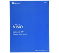 Visio 2016 Win English Medialess|Standard/Upgrade/Home/Personal/Professional|1|1 Year|PC/Mac/Android|Disc