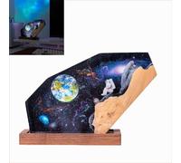 VISIOLEX Resin Space Lamp, Night Lamp, Table Lamp, Resin Lamp, Ocean Lamp, Resin Wooden Lamp, Handmade Wooden Table Resin Lamp, Bedroom Decor, Bedroom Decor Gift (8 * 5in)