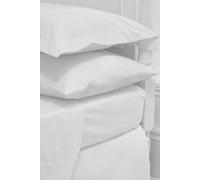 Vision 130 Thread Count Polycotton King Size Flat Sheet - 274 x 297cm in White Vision White King