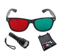 Vision 4 Dot Test Light, Ophthalmic Color Blind Training Glasses, Red and Green Glasses with Flashlight and Carrying Case, for Eye Examination, Color Disorder Testing, Training