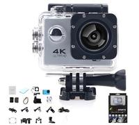 Vision 4k Action Camera, Vision 4k, Outdoor Waterproof Sports Cameras, Ultra Wide Angle Wifi Camcorder, Record Every Moment Of Life (Silver Gray,No memory)