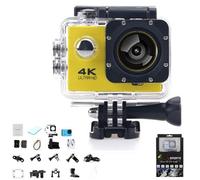 Vision 4k Action Camera, Vision 4k, Outdoor Waterproof Sports Cameras, Ultra Wide Angle Wifi Camcorder, Record Every Moment Of Life (Yellow,No memory)