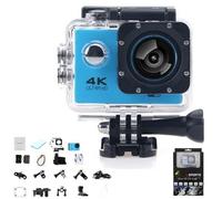 Vision 4k Action Camera, Vision 4k, Outdoor Waterproof Sports Cameras, Ultra Wide Angle Wifi Camcorder, Record Every Moment Of Life (Blue,No memory)