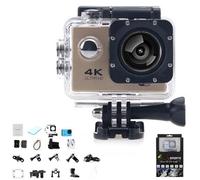 Vision 4k Action Camera, Vision 4k, Outdoor Waterproof Sports Cameras, Ultra Wide Angle Wifi Camcorder, Record Every Moment Of Life (Gold,64 memory)