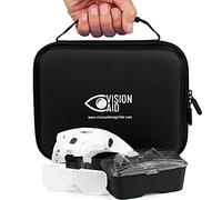 Vision Aid Magnifying Glasses Eyewear with Light for Close Work, Illuminated Hands Free Headband Magnifier Goggles with Storage Case for Hobby Painting Reading Coin Watch Bead Jewelry...