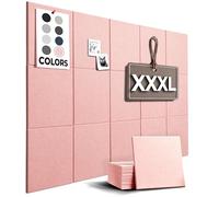 Vision Board - Cork Board for Walls, 59" x 36" | 15 Pack | Cork Board Tiles, Felt Bulletin Board, Large Corkboard, Cork Panel for Office, Felt Wall Panels, Cork Panels, Corkboard Roll (Pink)