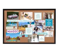 Vision Board Kit for Manifestation & Goal Setting | Reinvenshen Dream Board with Workbook, Journal & Mindfulness Tools | Inspirational Gift for Adults & Teens - Natural Cork (BLACK FRAME, 60cm x 90cm)