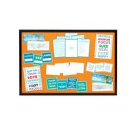 Vision Board Kit for Manifestation & Goal Setting | Reinvenshen Dream Board with Workbook, Journal & Mindfulness Tools | Inspirational Gift for Adults & Teens - Orange (Black Frame, 40cm x 60cm)
