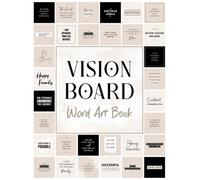 Vision Board Word Art Book: Elegant, Minimalist Style Words and Phrases to Cut Out to Create a Powerful and Aesthetically Pleasing Vision Board | Beige and Black Version