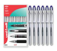 Vision Elite - 0.8mm Nib Medium Rollerball Pen - UB-200 - In Gift Box (Pack of 6, Blue)