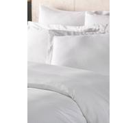Vision Essentials Satin Stripe 50/50 Polycotton Duvet Cover 180 Thread Count in White | Size: King Vision Essentials White King
